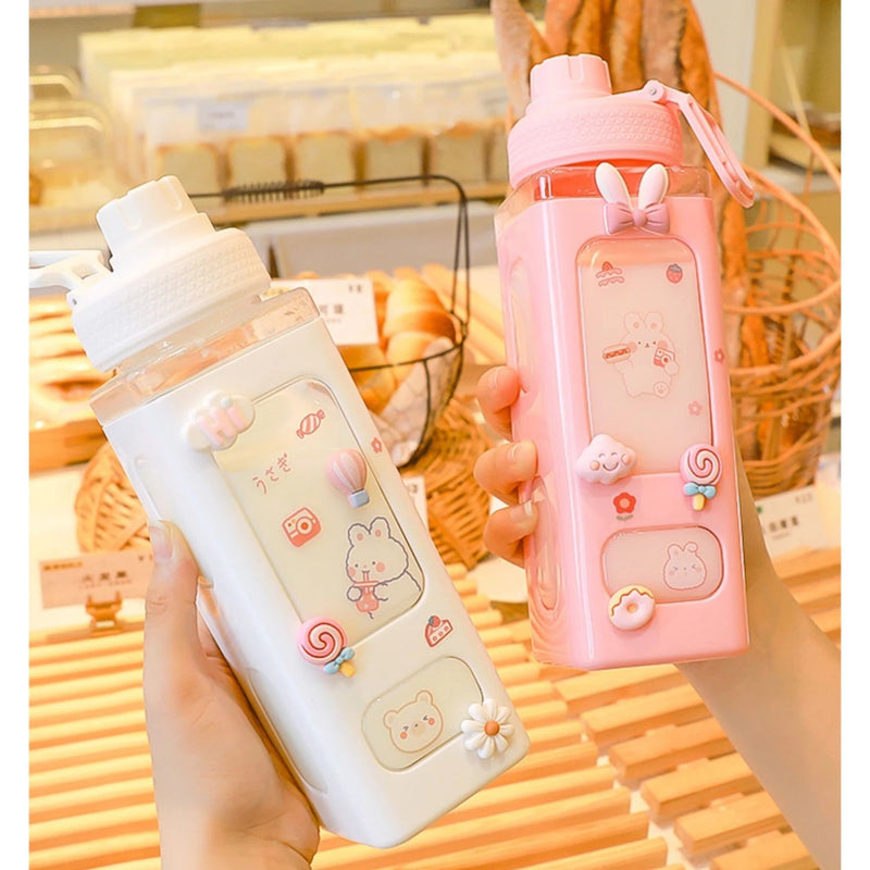 Cute Water Bottle for Girls with Lid Straw