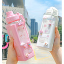 Cute Water Bottle for Girls with Lid Straw