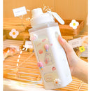 Cute Water Bottle for Girls with Lid Straw