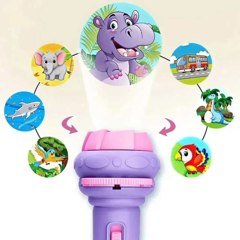 10 Cards Cartoon Projection Flashlight Toy