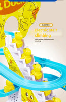 Children's electric ducklings climb stairs