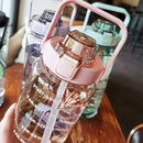 2 Liters Plastic Straw Water Bottle