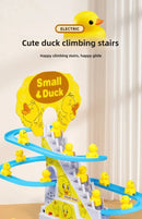 Children's electric ducklings climb stairs